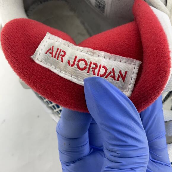 Nike Air Jordan 4 Retro White Blue Red Sneakers Men's Size 10 Preowned - Picture 5 of 6